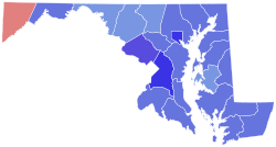 1998 United States Senate election in Maryland results map by county.svg