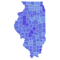 2002 Illinois Secretary of State election results map by county