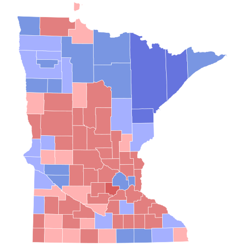 2006 Minnesota gubernatorial election results map by county.svg