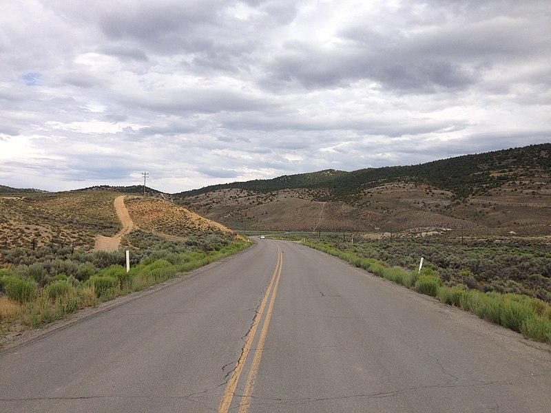 File:2014-08-11 15 13 21 View east along former Nevada State Route 485 about 2.2 miles east of the end of pavement in Ruth, Nevada.JPG