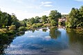 Deutsch: In Erwartung des mit Ammoniumnitrat kontaminierten Wassers wurde die Jagst in den Mühlkanal umgeleitet um den ökologisch wertvollen Flusslauf zu schützen (27. August 2015).