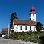 Oberschongau, ehem. Pfarrkirche mit Pfarrhaus