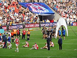 Hull Kingston Rovers' commiserations in stark contrast to Leigh Leopards' celebrations at the 2023 Challenge Cup Final.