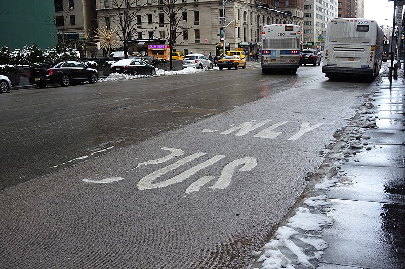 File:54th St 6th Av td 09 - Only Bus.jpg