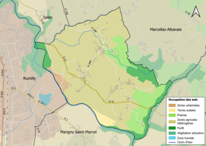 Mappa a colori che mostra l'uso del suolo.