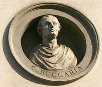 Neoclassical medallion of Cesare Beccaria at the Palazzo Brentani 8814 Milano - Via Manzoni - Palazzo Brentani - Cesare Beccaria - Foto Giovanni Dall'Orto 14-Apr-2007.jpg