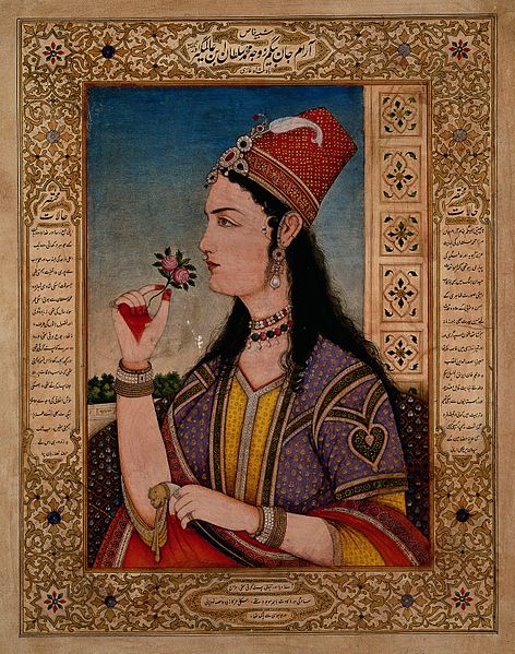 472px-A_European_(?)_woman_wearing_Mughal_costume_and_jewellery._Wellcome_V0046029.jpg (472×599)