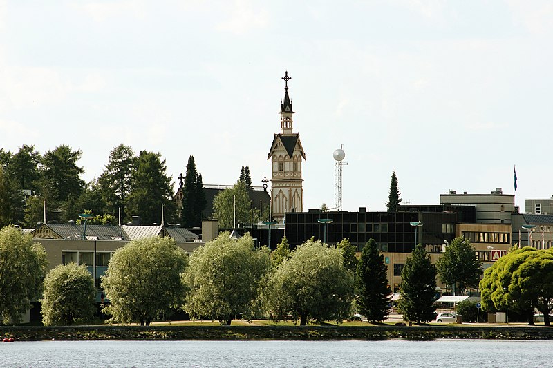 File:A view to the downtown of Kajaani.JPG