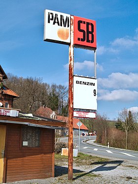 Abandoned gasoline price board in Büren, Germany