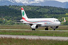 Airbus A320 - T7-MRF from MEA on taxiway at LFBT airport