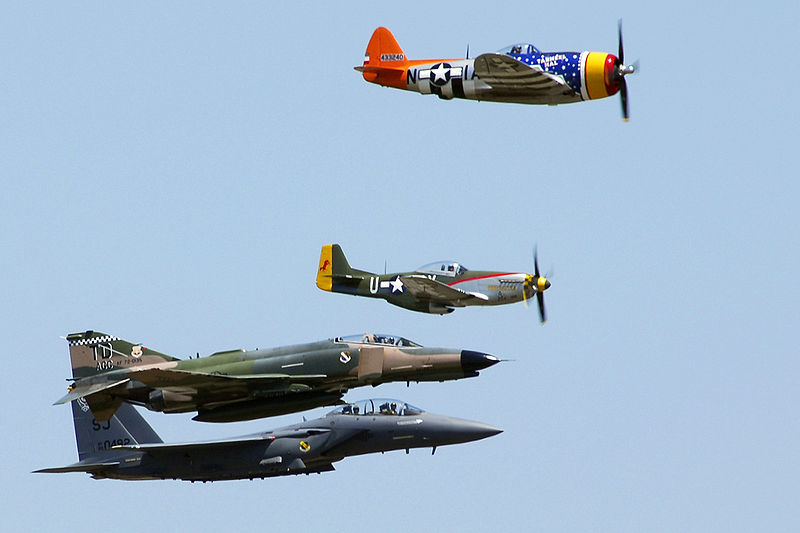 File:Aircraft Fighter Plane P-47 Thunderbolt, P-51 Mustang, F-4 Phantom, F-15 Strike Eagle.jpg