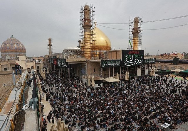 Al-Askari Shrine in Samarra, Iraq, 2017. This is where the tenth and eleventh of the Twelve Imams, Ali al-Hadi and Hasan al-Askari, are buried.