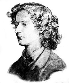 Algernon Swinburne som 23-åring. Teckning av Dante Gabriel Rossetti.