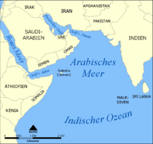 Mapa Arabskeho morja