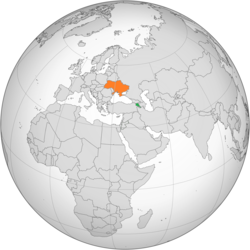 Lage von Armenien und Ukraine