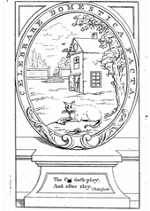 Frontispiece: "The Cat doth play,/ And after slay." - Childs Guide Art of Ingeniously Tormenting2.png