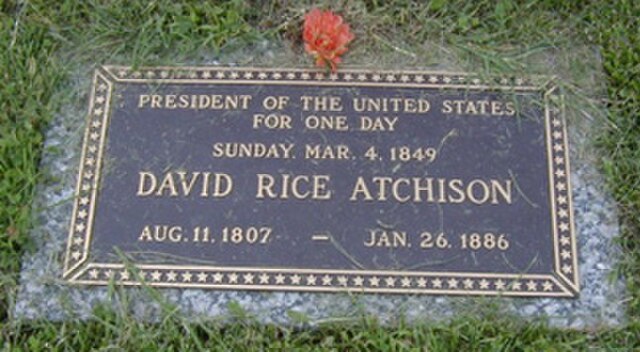 David Rice Atchison's tombstone