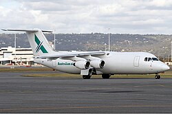 Грузовой British Aerospace BAe 146-300QT авиакомпании NJS под брендом Australian air Express