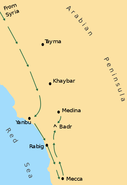 A map of the Badr campaign
