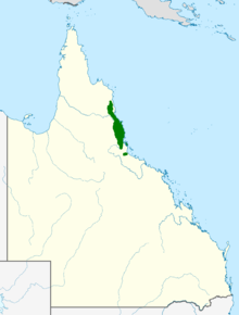 Range of Banksia aquilonia Banksia aquilonia rangemap.png