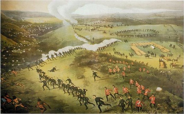 Top: Battle of Batoche Bottom: Battle of Cut Knife