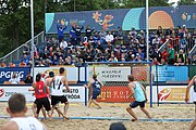 Deutsch: Beachhandball Europameisterschaften 2019 (Beach handball Euro); Tag 6: 7. Juli 2019 – Männerfinale, Dänemark-Norwegen 2:0 (25:18, 19:16) English: Beach handball Euro; Day 6: 7 July 2019 – Men's Final – Denmark-Norway 2:0 (25:18, 19:16)