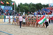 Deutsch: Beachhandball Europameisterschaften 2019 (Beach handball Euro); Tag 6: 7. Juli 2019 – Frauenfinale, Dänemark-Ungarn 2:0 (18:12, 23:22) English: Beach handball Euro; Day 6: 7 July 2019 – Women's Final – Denmark-Hungary 2:0 (18:12, 23:22)