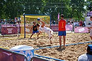 Deutsch: Beachhandball bei den Olympischen Jugendspielen 2018 in Buenos Aires; Tag 7, 13. Oktober 2018; Jungen, Halbfinale – Spanien-Kroatien 2:1 English: Beach handball at the 2018 Summer Youth Olympics in Buenos Aires at 13 October 2018 – Boys Semifinal – Spain-Croatia 2:1 Español: Handball de playa en los Juegos Olimpicos de la Juventud Buenos Aires 2018 en 13 de octubre de 2018 – Semifinales de chicos - España-Croacia 2:1