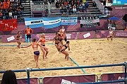 Deutsch: Beachhandball bei den Olympischen Jugendspielen 2018; Tag 5, 10. November 2018; Mädchen, Hauptrunde - Chinese Taipei (Taiwan)-Niederlande 1:2 English: Beach handball at the 2018 Summer Youth Olympics at 11 October 2018 – Girls Main Round – Chinese Taipei (Taiwan)-Netherlands 1:2