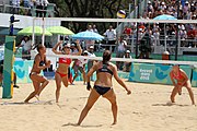 Deutsch: Beachvolleyball bei den Olympischen Jugendspielen 2018; Tag 11, 17. Oktober 2018; Mädchen, Finale – Italien (Claudia Scampoli & Nicol Bertozzi)- Russland (Maria Woronina & Maria Botscharow) 0:2 (19–21/19–21) English: Beach volleyball at the 2018 Summer Youth Olympics at 17 October 2018 – Girls Final – Italy (Claudia Scampoli & Nicol Bertozzi) - Russia (Maria Voronina & Maria Bocharova) 0:2 (19–21/19–21)