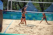 Deutsch: Beachvolleyball bei den Olympischen Jugendspielen 2018; Tag 8, 14. Oktober 2018; Mädchen, Achtelfinale – Mexiko-China 0:2 (15–21/16–21) English: Beach volleyball at the 2018 Summer Youth Olympics at 14 October 2018 – Girls Round of 16 – Mexico-China 0:2 (15–21/16–21)