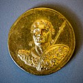 Beroia - 200-250 AD - gold medallion - cuirassed bust of Alexander III - Nike and Eros holding shield - Berlin MK BM 01