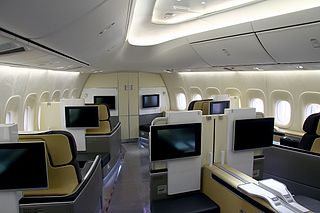 Lufthansa First Class, bookable using MileagePlus award miles Boeing 747-830, Lufthansa AN2119979.jpg