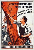 Agitační plakát nabádající dělnictvo k boji proti černému obchodu (1941)
