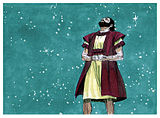 Abraham contempla les estrelles. Imaxe por Jim Padgett, 1984