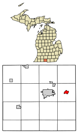 Branch County Michigan Incorporated and Unincorporated areas Quincy Highlighted.svg