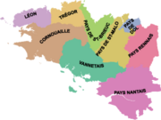 Carte des neuf provinces de Bretagne