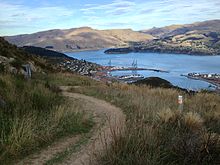 Looking down to Lyttelton Harbour from the top of Bridle Path Bridle Path 049.JPG