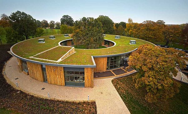 Green roof at the British Horse Society headquarters