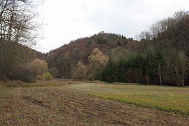 Bild 3: Ansicht des Altschlossberges von Westen aus dem Brunnengrabental (November 2013)
