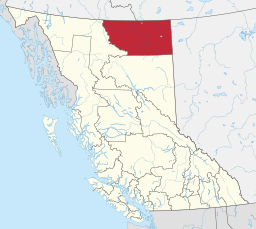 Northern Rockies Regional Municipalitys läge i British Columbia.