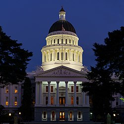 California State Capitol during blue hour