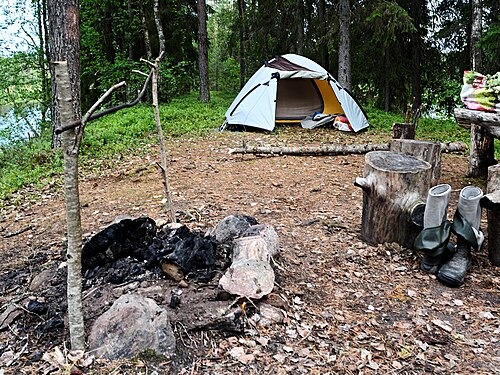 How nice to come home and take off shoes (bank of Chirko-Kem river, Karelia)