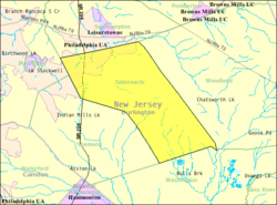 Census Bureau Karte von Tabernacle Township, New Jersey