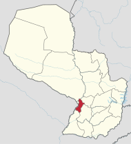 Pozicija departmana na karti Paragvaja