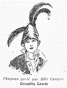 dessin à la plume d'une jeune femme en buste coiffée d'un chapeau à plumes