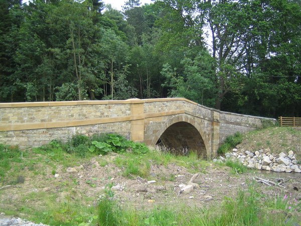 Church Bridge at Hawnby crossing the upper reaches of the River Rye.