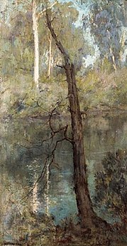 Le fleuve Yarra à Warrandyte, date inconnue, huile sur toile, 64,5 × 34 cm, collection privée.