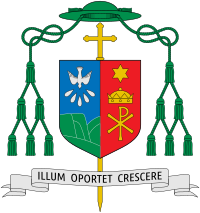 Coat of arms of Romulo Geolina Valles as Bishop of Kidapawan.svg