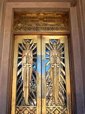 Art Deco doors of the Cochise County Courthouse in Bisbee Cochise County Courthouse Bisbee Arizona ArtDecoDoors.jpg